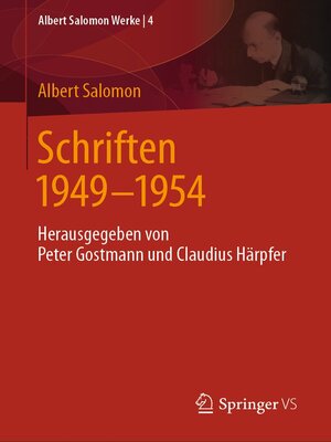 cover image of Schriften 1949--1954